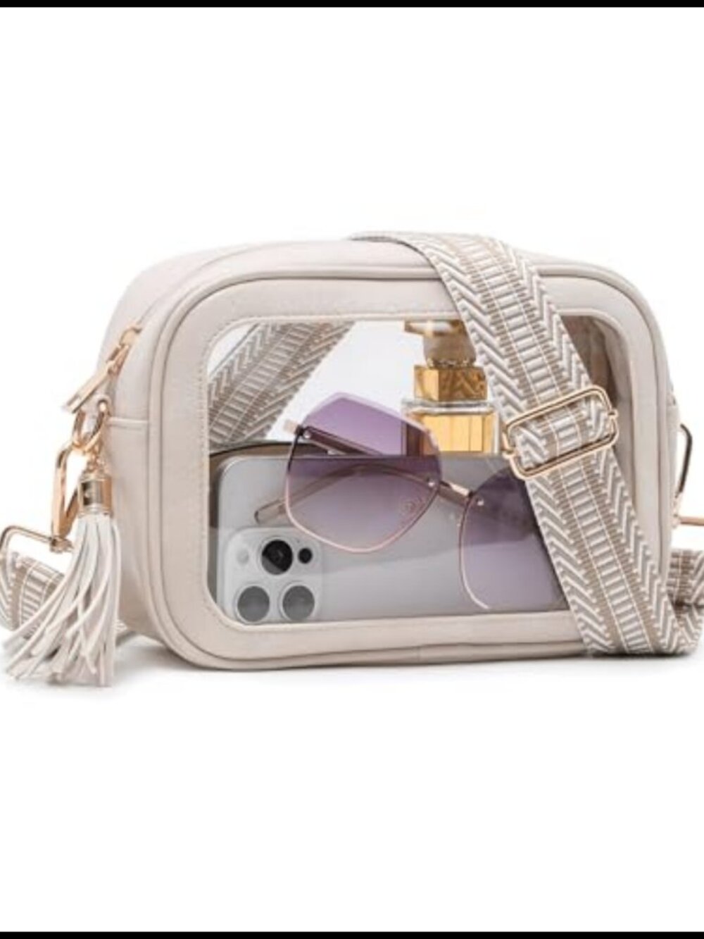 Clear Crossbody Purse Stadium Approved Small Bag Adjustable Strap